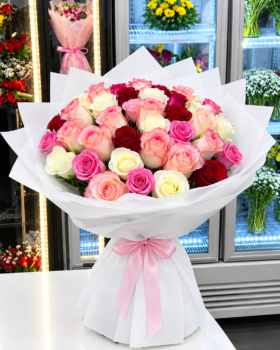 MIX FLOWER BOUQUET - 30 ROSES