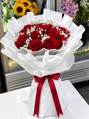 RED ROSE BOUQUET - 15 ROSES